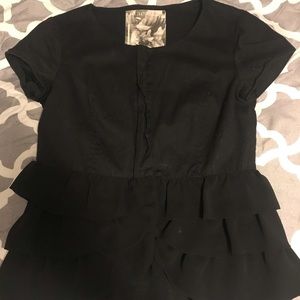 Black zip up Mac and Jac blouse